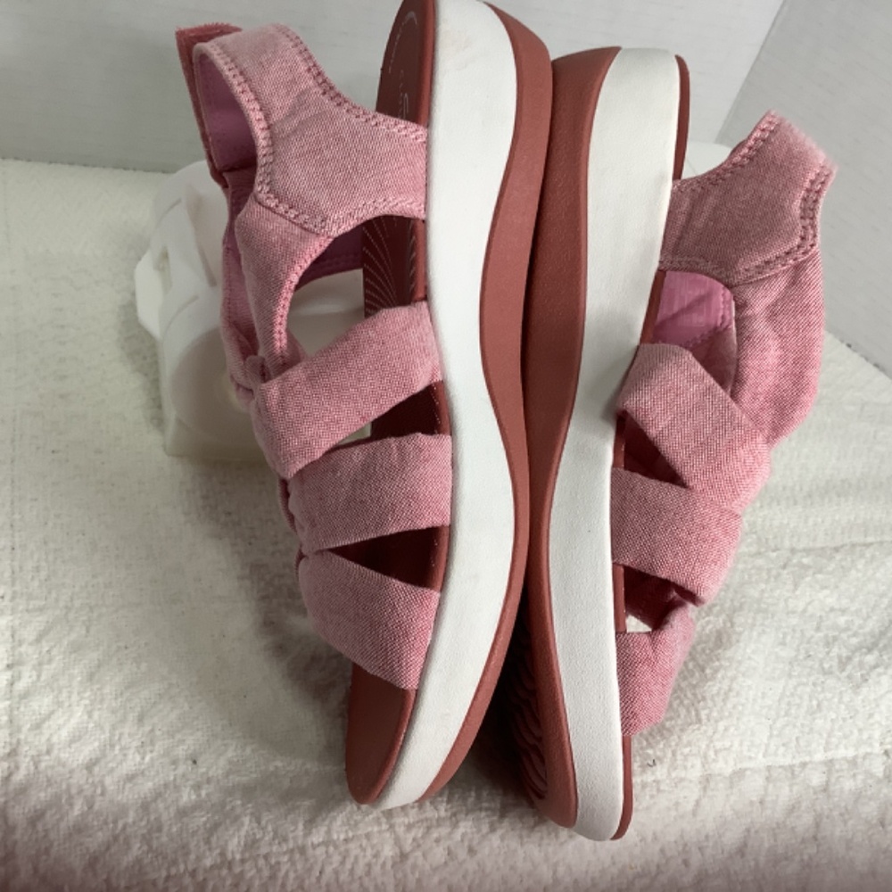 EUC Clarks Cloudsteppers cushion soft rose/pink sandals - Picture 6 of 12